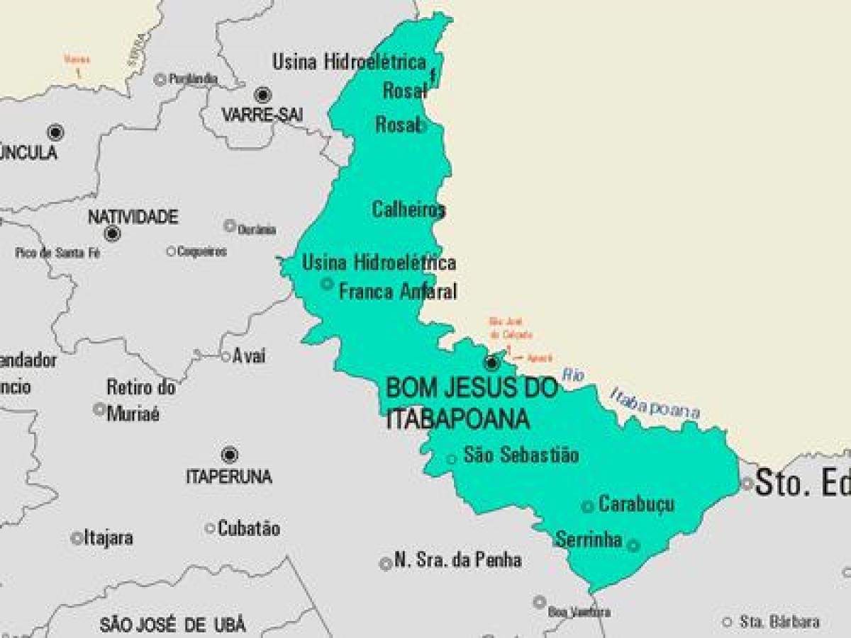 Karte von Bom Jesus do Itabapoana Gemeinde