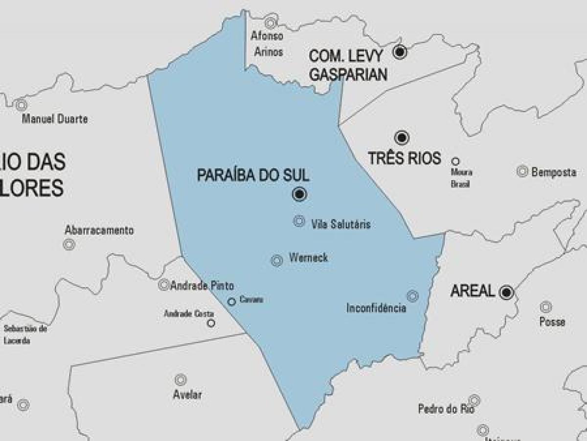 Karte von Paraíba do Sul Gemeinde
