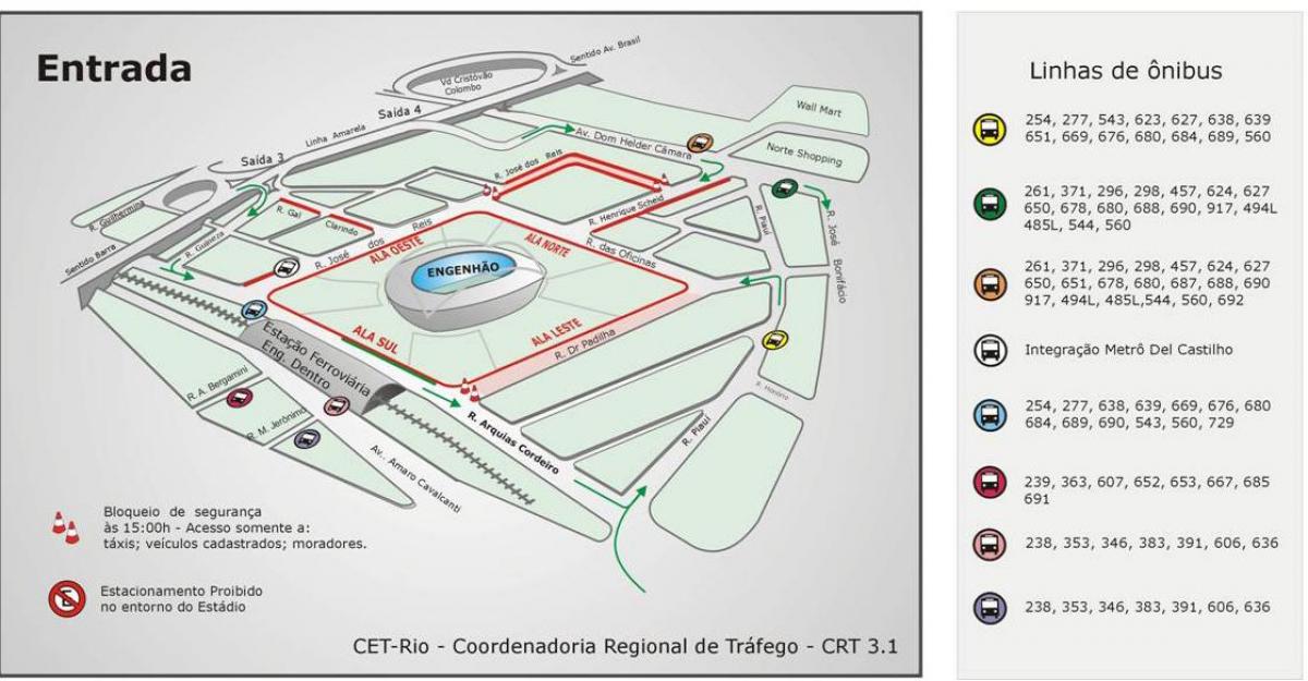 Karte von Stadion Engenhão-Transporte