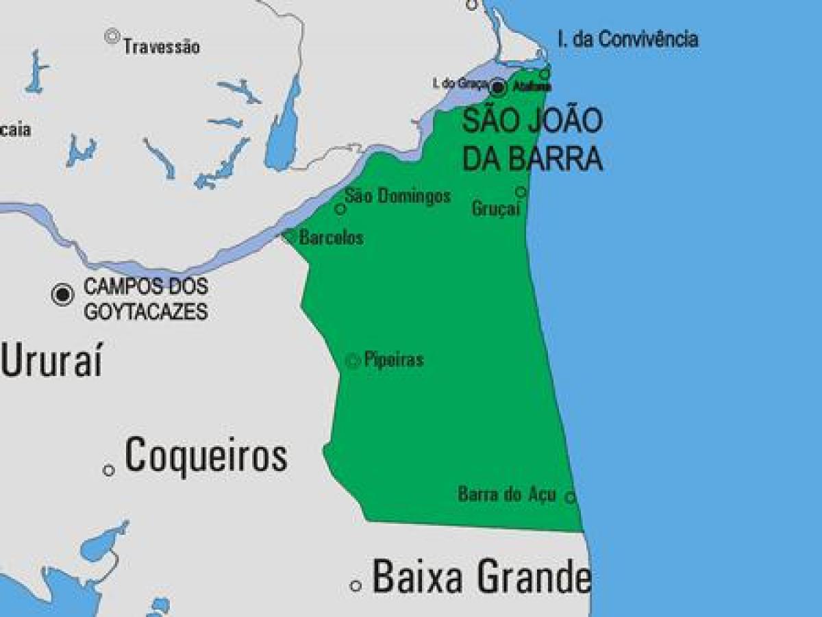 Karte von São João da Barra Gemeinde