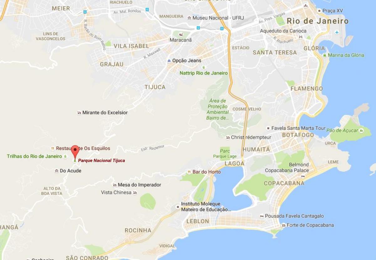 Karte von Tijuca national park