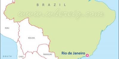 Karte von Rio de Janeiro und Brasilien