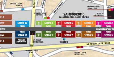 Karte von Sambódromo