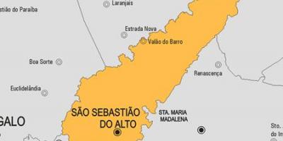 Karte von São Sebastião do Alto Gemeinde