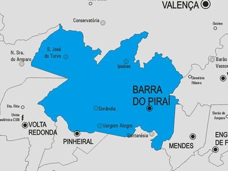 Karte von Barra do Piraí Gemeinde