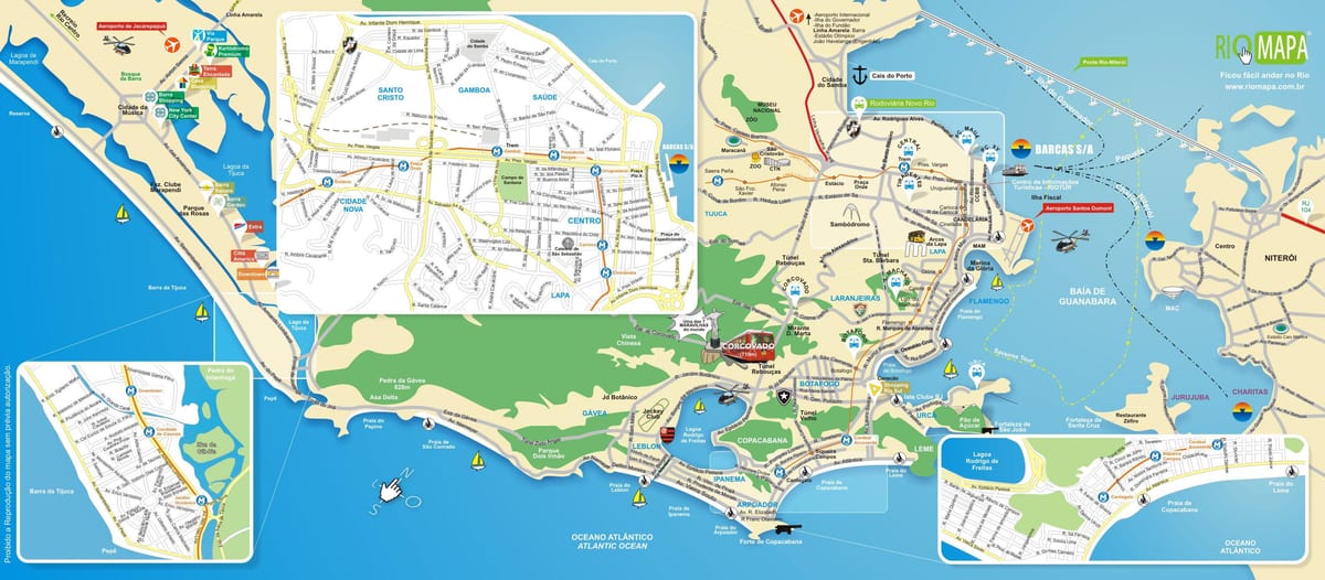 Karte von Sehenswürdigkeiten Rio de Janeiro