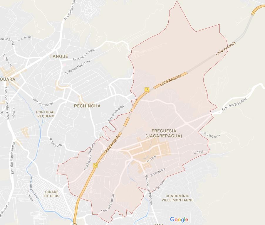 Karte der Freguesia de Jacarepaguá