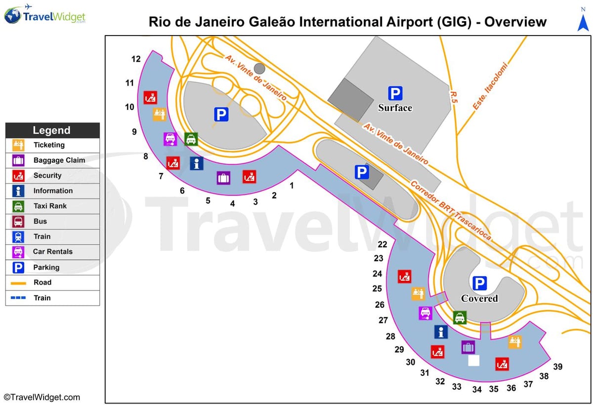 Karte der Galeão airport terminal