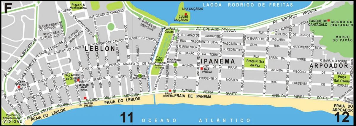 Karte von Ipanema beach