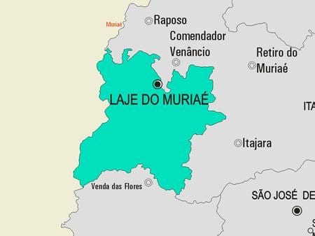 Stadtplan von Laje do Muriaé Gemeinde