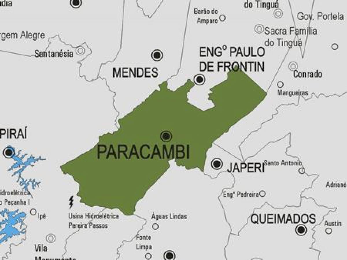 Karte von Paracambi Gemeinde