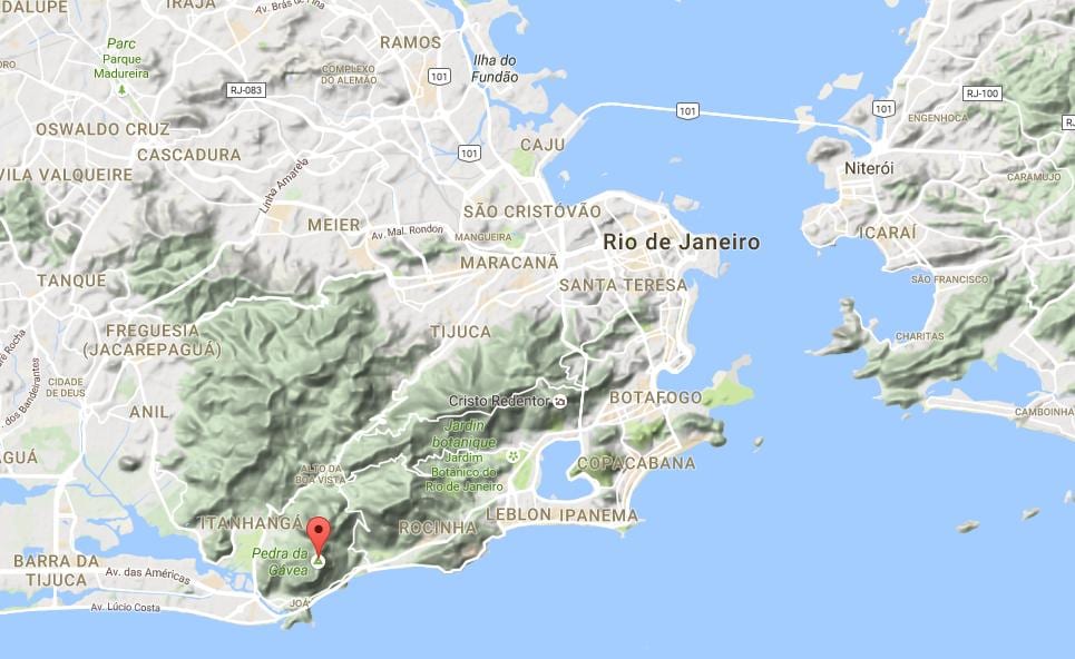 Karte Pedra da Gávea