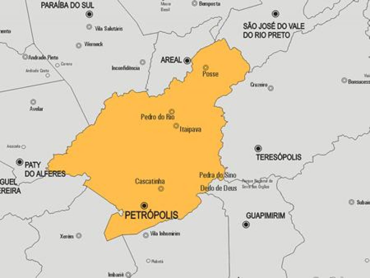 Karte von Petrópolis Gemeinde