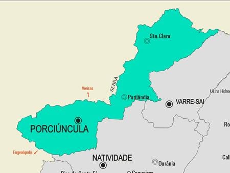 Karte von Porciúncula Gemeinde