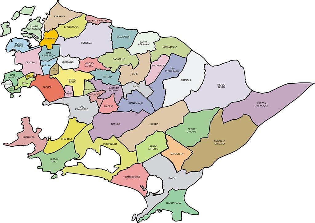 Karte des Quartiers Niterói