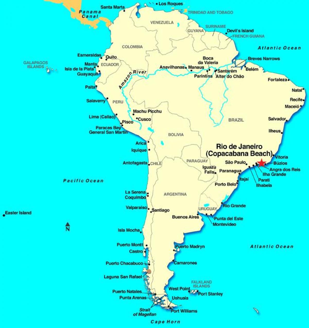 Karte von Rio de Janeiro in Südamerika