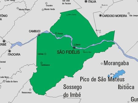 Karte von São Francisco de Itabapoana Gemeinde