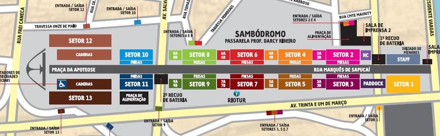 Karte von Sambódromo