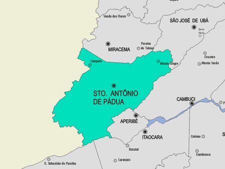 Karte von Santo Antônio de Pádua Gemeinde