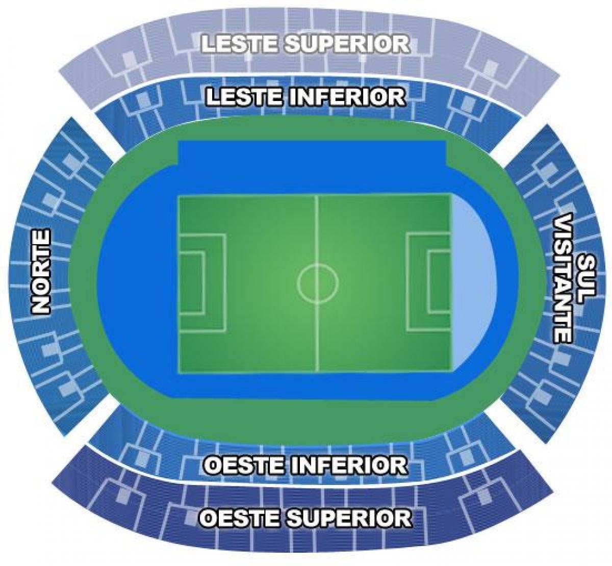 Karte von Stadion Engenhão secteurs