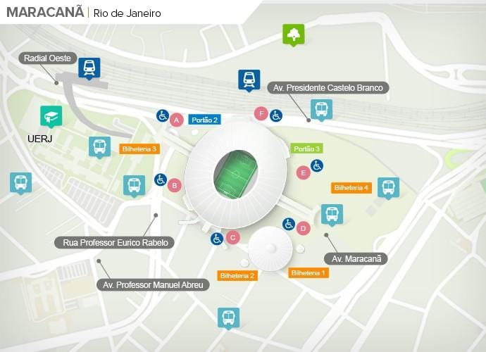 Karte von Stadion Maracanã accès