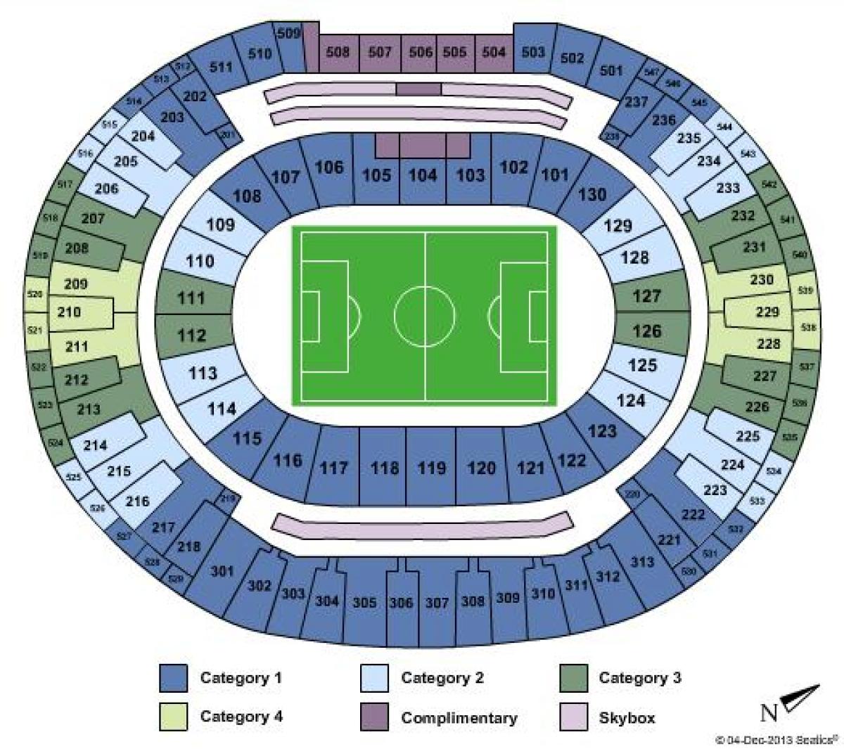 Karte von Stadion Maracanã sièges