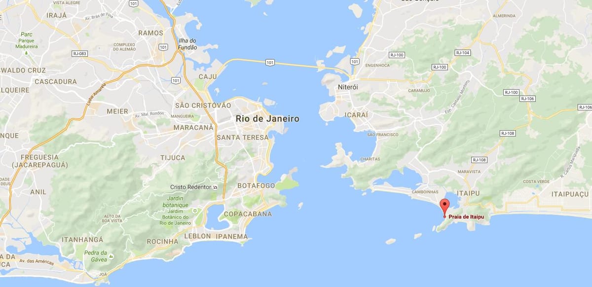 Karte von Strand Itaipú