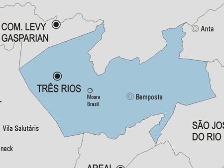 Karte von Três Rios Gemeinde