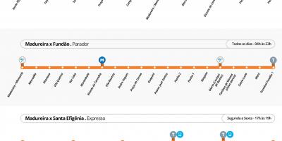 Karte von BRT TransCarioca - Stationen
