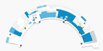 Karte von Flughafen Galeão Terminal 1-Ebene 2