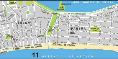 Karte von Ipanema beach