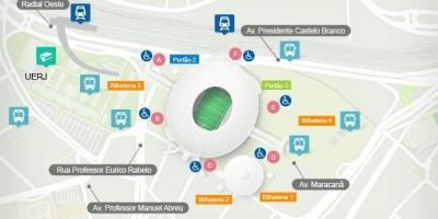 Karte von Stadion Maracanã accès